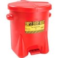 Justrite Eagle 6 Gallon Poly Waste Can W/ Foot Lever, Red - 933FL 933FL